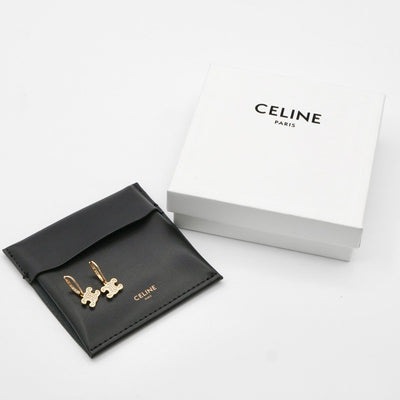 セリーヌ CELINE ピアス イヤリング ゴールド トリオンフ ラインストーン