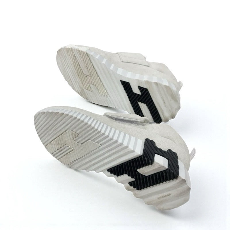 エルメス HERMES H スニーカー 靴 シューズ スエード ファブリック ホワイト 白 ベルクロ