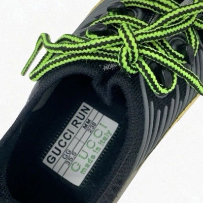 グッチ GUCCI RUN スニーカー 靴 シューズ ファブリック ブラック イエロー 未使用 インターロッキングG ロゴ