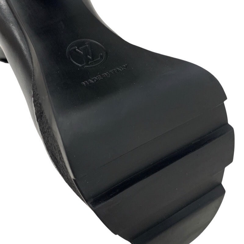 ルイヴィトン LOUIS VUITTON ボブールライン モノグラム ブーツ ショートブーツ 靴 シューズ レザー ブラック ロゴ アンクルブーツ