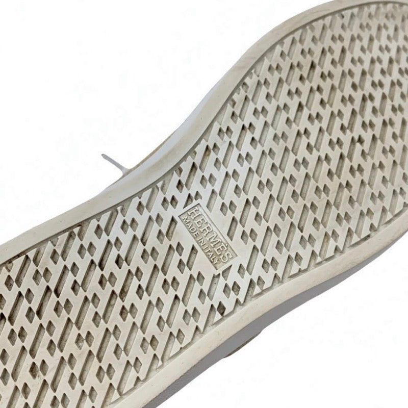 エルメス HERMES アヴァンタージュ スニーカー 靴 シューズ レザー ムートン ホワイト ベージュ Hロゴ