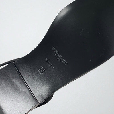 サンローラン SAINT LAURENT カサンドラ サンダル 靴 シューズ レザー ブラック 黒 ゴールド YSL金具 ストラップ トングサンダル
