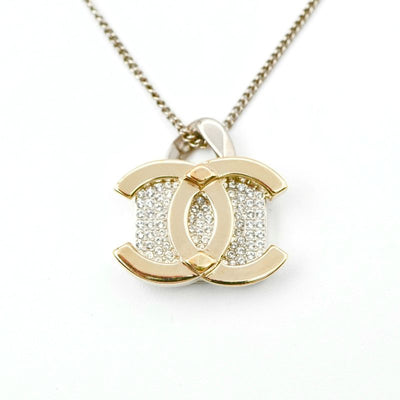シャネル CHANEL ネックレス ペンダント チョーカー ゴールド シルバー ココマーク パドロック ラインストーン