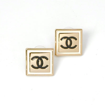 シャネル CHANEL ピアス イヤリング ゴールド ブラック ホワイト ココマーク スクエア