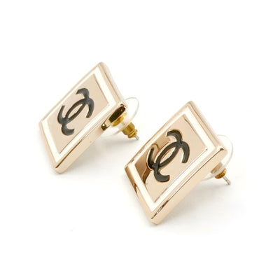 シャネル CHANEL ピアス イヤリング ゴールド ブラック ホワイト ココマーク スクエア