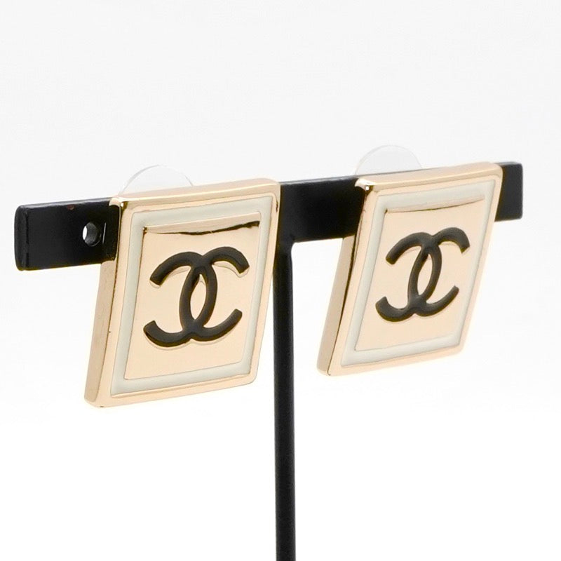 シャネル CHANEL ピアス イヤリング ゴールド ブラック ホワイト ココマーク スクエア