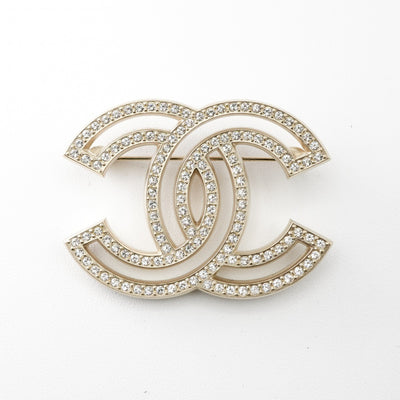 シャネル CHANEL ブローチ コサージュ ゴールド ココマーク ラインストーン