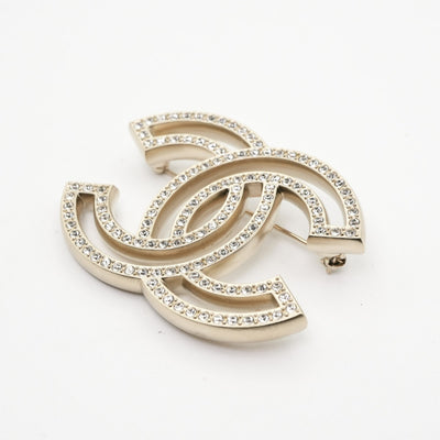 シャネル CHANEL ブローチ コサージュ ゴールド ココマーク ラインストーン