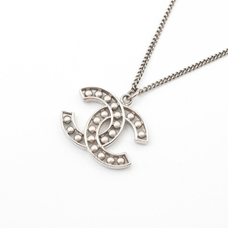 シャネル CHANEL ネックレス ペンダント GP シルバー ネイビー ココマーク パール