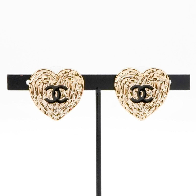 シャネル CHANEL ピアス イヤリング ゴールド ブラック ココマーク ハート