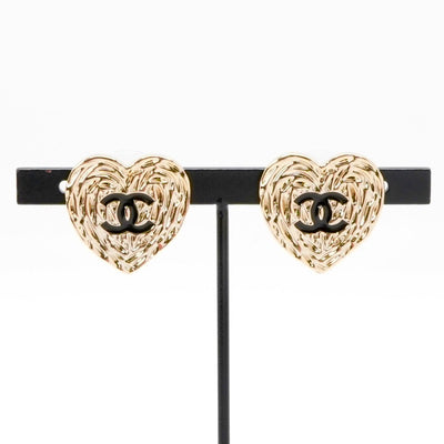 シャネル CHANEL ピアス イヤリング ゴールド ブラック ココマーク ハート