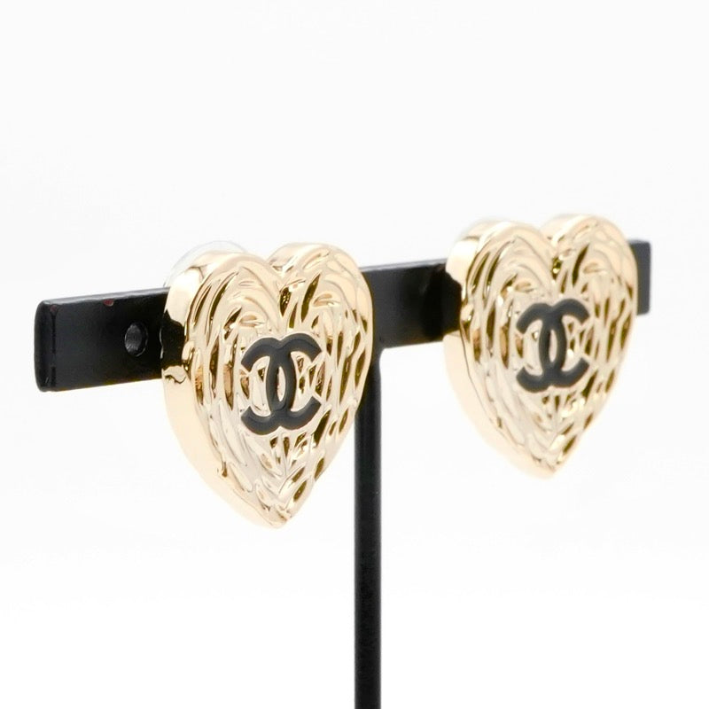 シャネル CHANEL ピアス イヤリング ゴールド ブラック ココマーク ハート