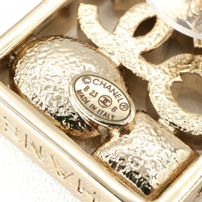 Chanel Earrings Gold Coco Mark Logo N5 Pearl Rhinestone