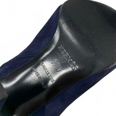 エルメス HERMES ジュウーズ ブーツ ショートブーツ 靴 シューズ スエード ネイビー シルバー ケリー金具