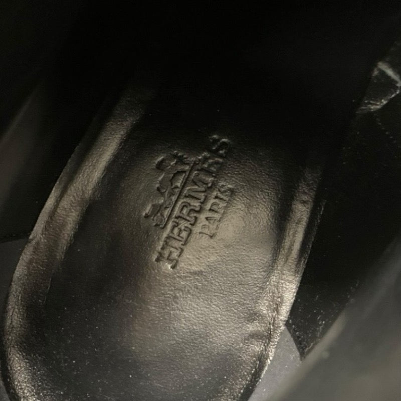 エルメス HERMES ブーツ ショートブーツ 靴 シューズ レザー ブラック 黒 シルバー コリエドシアン スタッズ