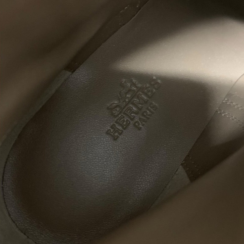 エルメス HERMES フレンチー ブーツ ショートブーツ 靴 シューズ スエード ブラウン シルバー 未使用 ケリー金具