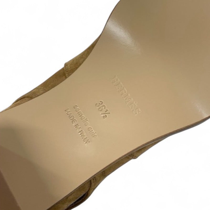 エルメス HERMES フレンチー ブーツ ショートブーツ 靴 シューズ スエード ブラウン シルバー 未使用 ケリー金具