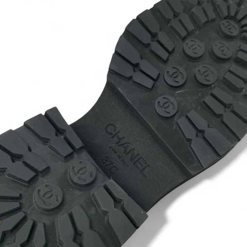 シャネル CHANEL ブーツ ショートブーツ 靴 シューズ レザー パテント ベージュ ブラック ココマーク サイドゴア