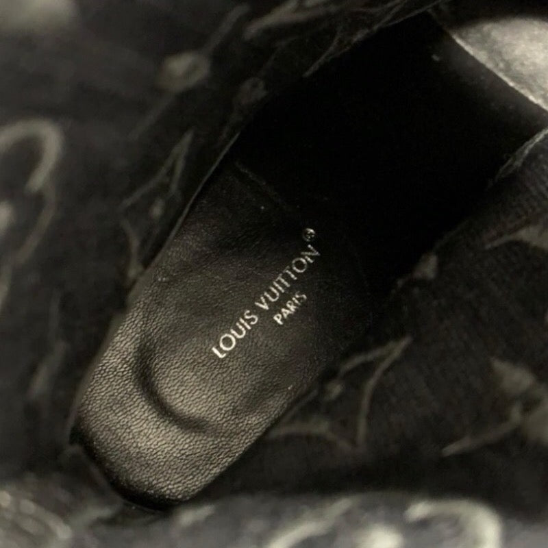 ルイヴィトン LOUIS VUITTON シルエットライン モノグラム ブーツ ショートブーツ 靴 シューズ ファブリック レザー ブラック ブラウン ニット アンクルブーツ ソックスブーツ