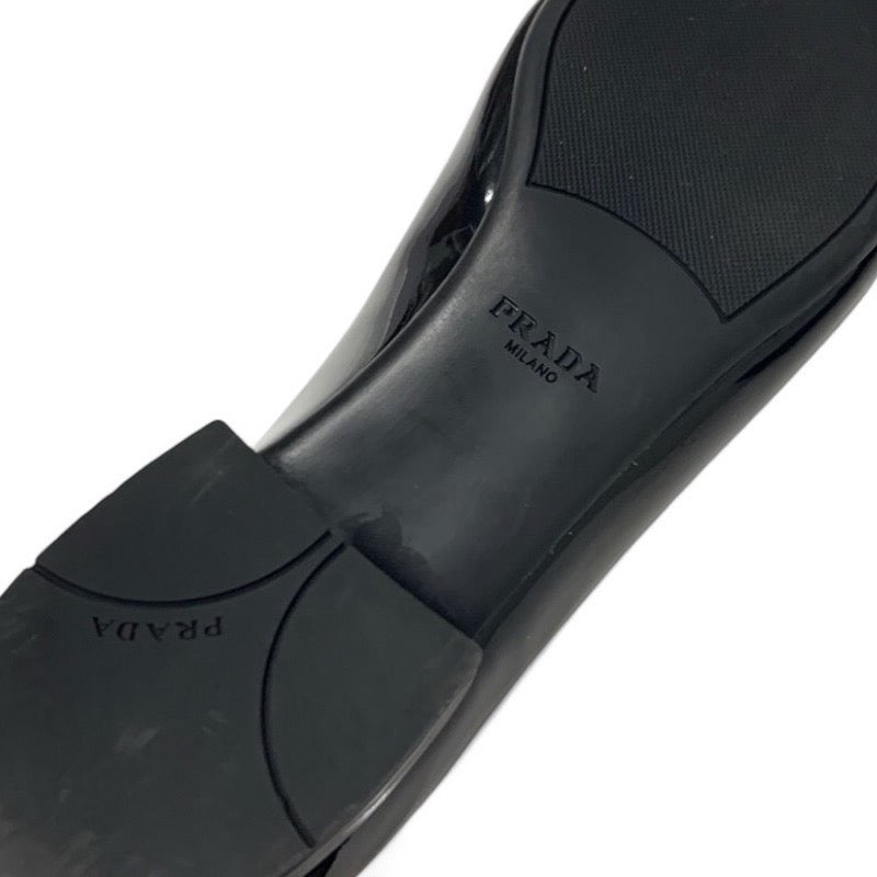 プラダ PRADA フラットシューズ 靴 シューズ パテント ブラック 黒 トライアングルロゴ