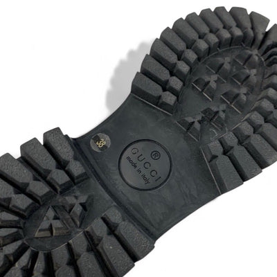 グッチ GUCCI ブーツ ショートブーツ 靴 シューズ レザー ブラック ゴールド ホースビット Bee 刺繍