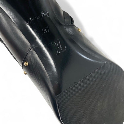 ルイヴィトン LOUIS VUITTON シルエットライン モノグラム ブーツ ショートブーツ 靴 シューズ レザー ブラック ブラウン アンクルブーツ LVロゴ ベルト スタッズ