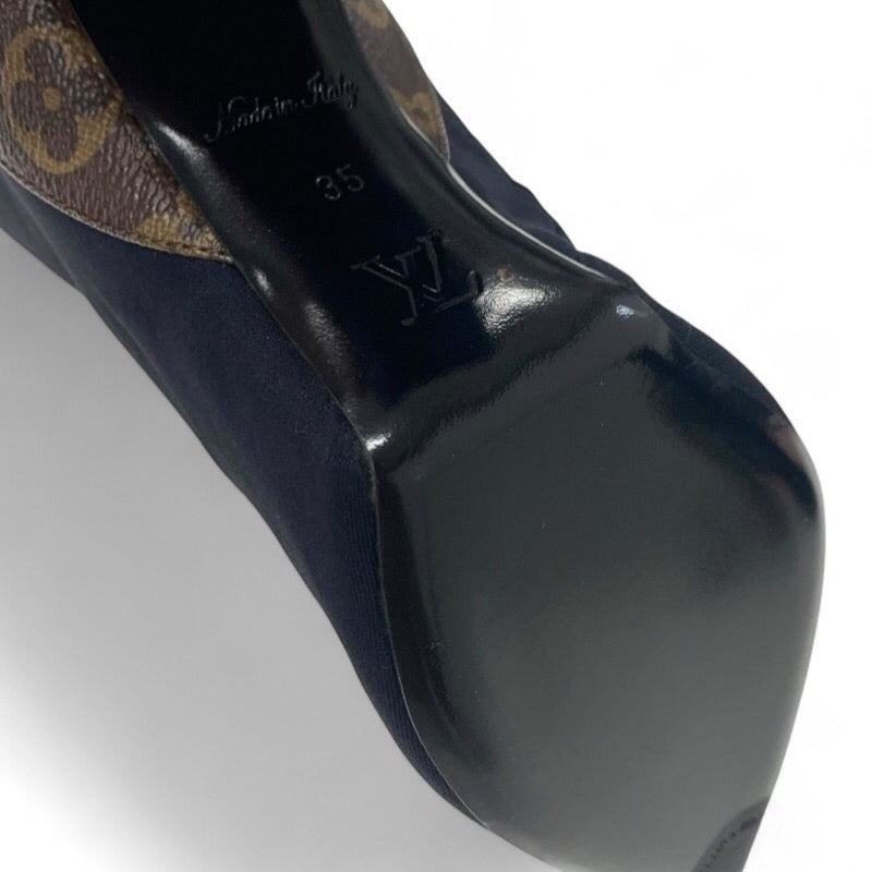 ルイヴィトン LOUIS VUITTON モノグラム ブーツ ショートブーツ 靴 シューズ ファブリック レザー ブラック ブラウン 未使用