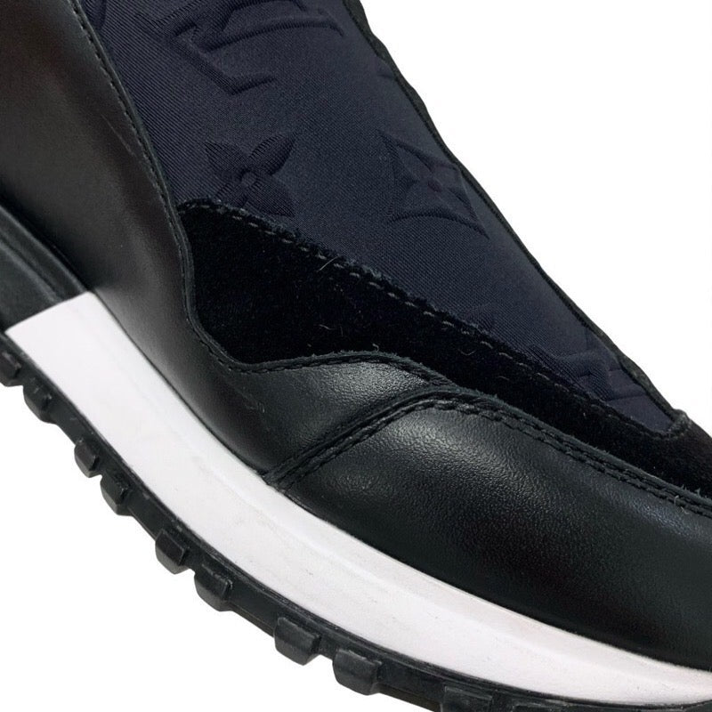 ルイヴィトン LOUIS VUITTON ランアウェイライン モノグラム スニーカー 靴 シューズ ファブリック レザー スエード ブラック ホワイト ロゴ インヒール