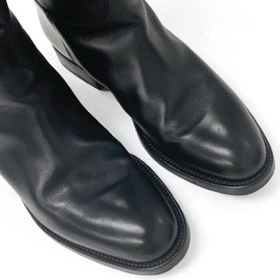 エルメス HERMES ジャンピング ブーツ ロングブーツ 靴 シューズ レザー ブラック 黒 シルバー ケリー金具